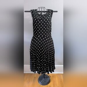 LOFT Black Dress with White Dots